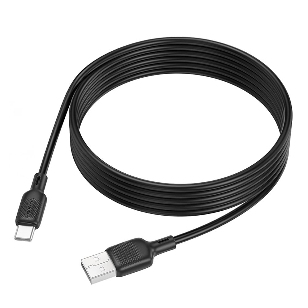 Кабель синхронізації Borofone BX113 Silicone 3A USB-A to Type-C 2 м Black (35597_3346762)