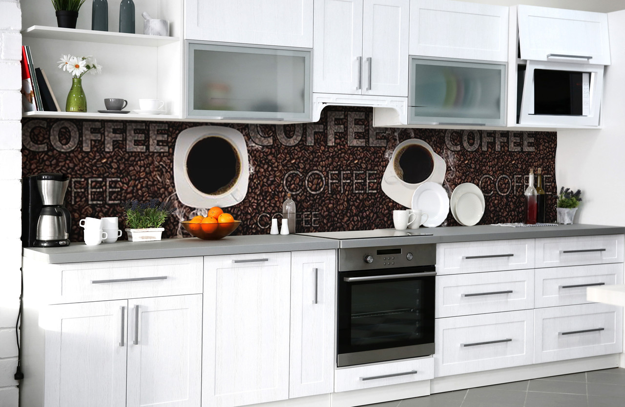 Наклейка на скинали Zatarga на кухню «Ароматные зёрна» 600х2500 мм виниловая 3Д наклейка кухонный фартук самоклеящаяся