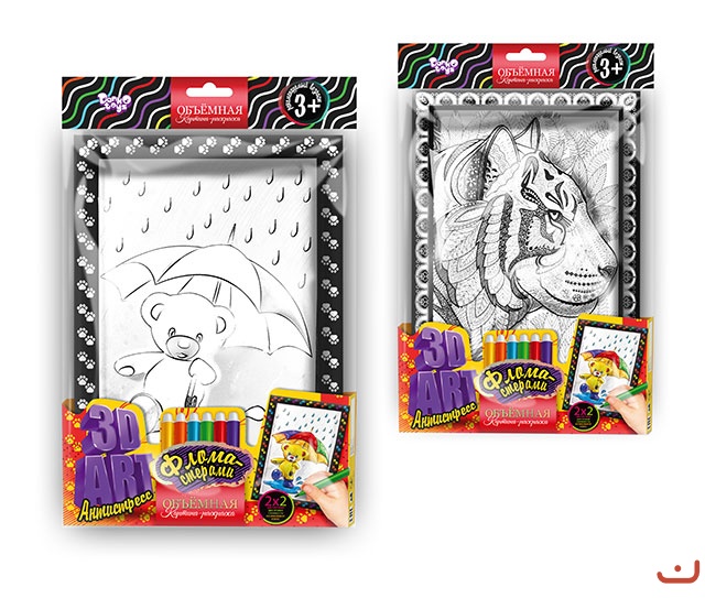 3D ART Антистресс раскраска фломастерами №5 2 в 1 Dankotoys (3DA-01-05)