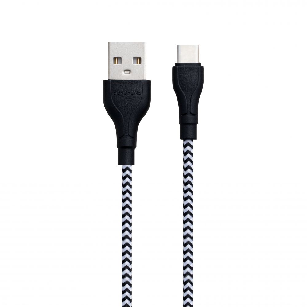 Кабель Borofone BX39 Beneficial USB - Type C Charging Data Cable 3.0А 1 м Black & White
