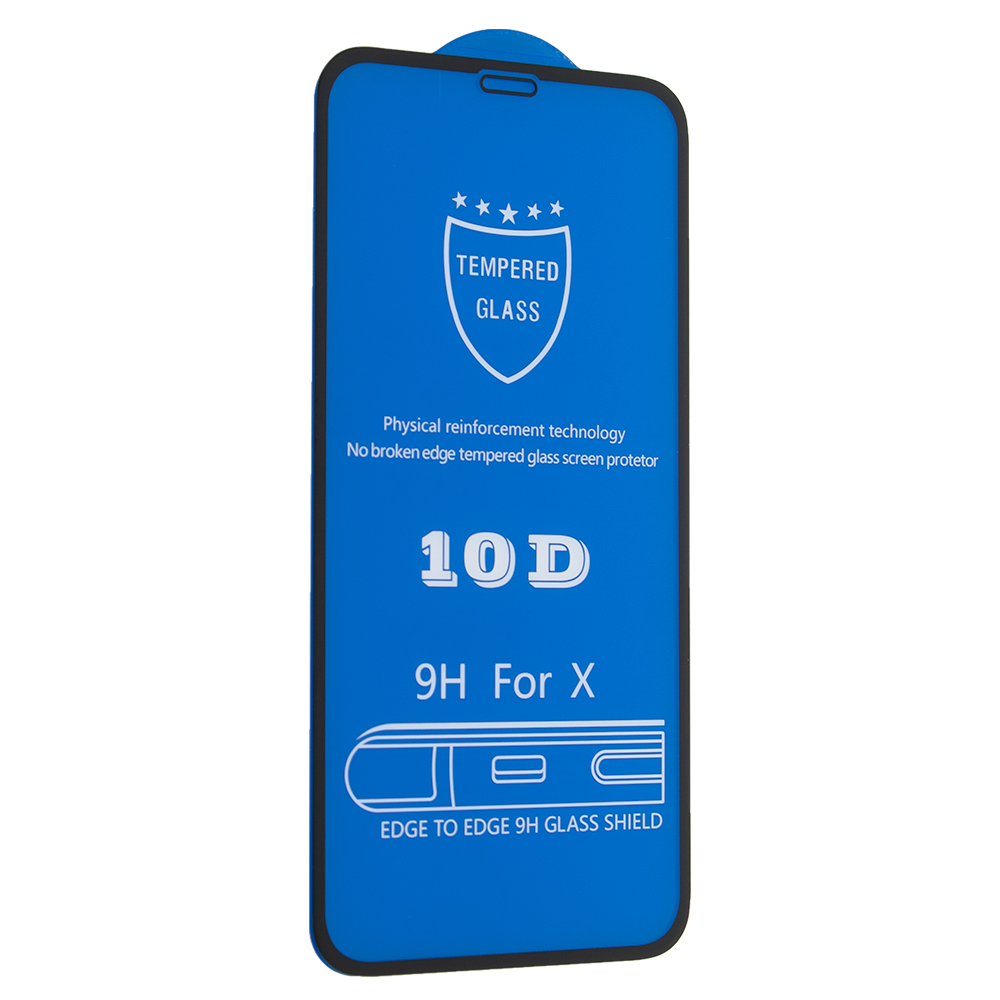 Защитное стекло 10D 9H для Apple iPhone 11 Pro/ iPhone X/ iPhone XS Black (00003636)