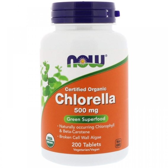 Хлорелла NOW Foods Chlorella 500 mg 200 Tabs