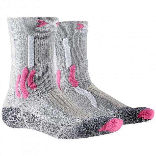 Шкарпетки X-Socks Trek X Cotton Junior 35-38 Сірий/Червоний (1068-XS-TS15S19J 35-38 G7)