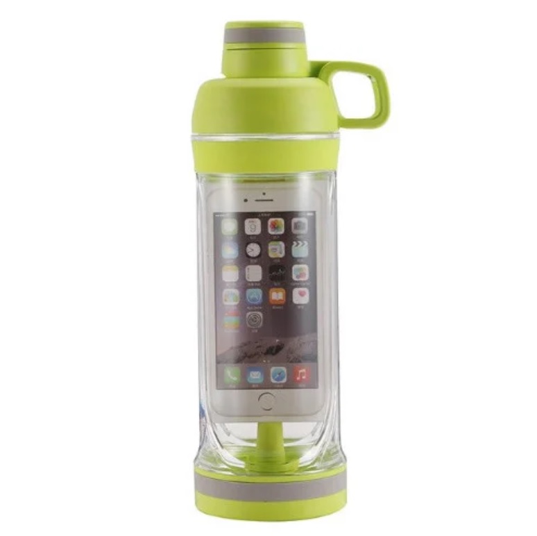 Бутылка для воды с отделением для телефона iPhone 5s Green (1625)