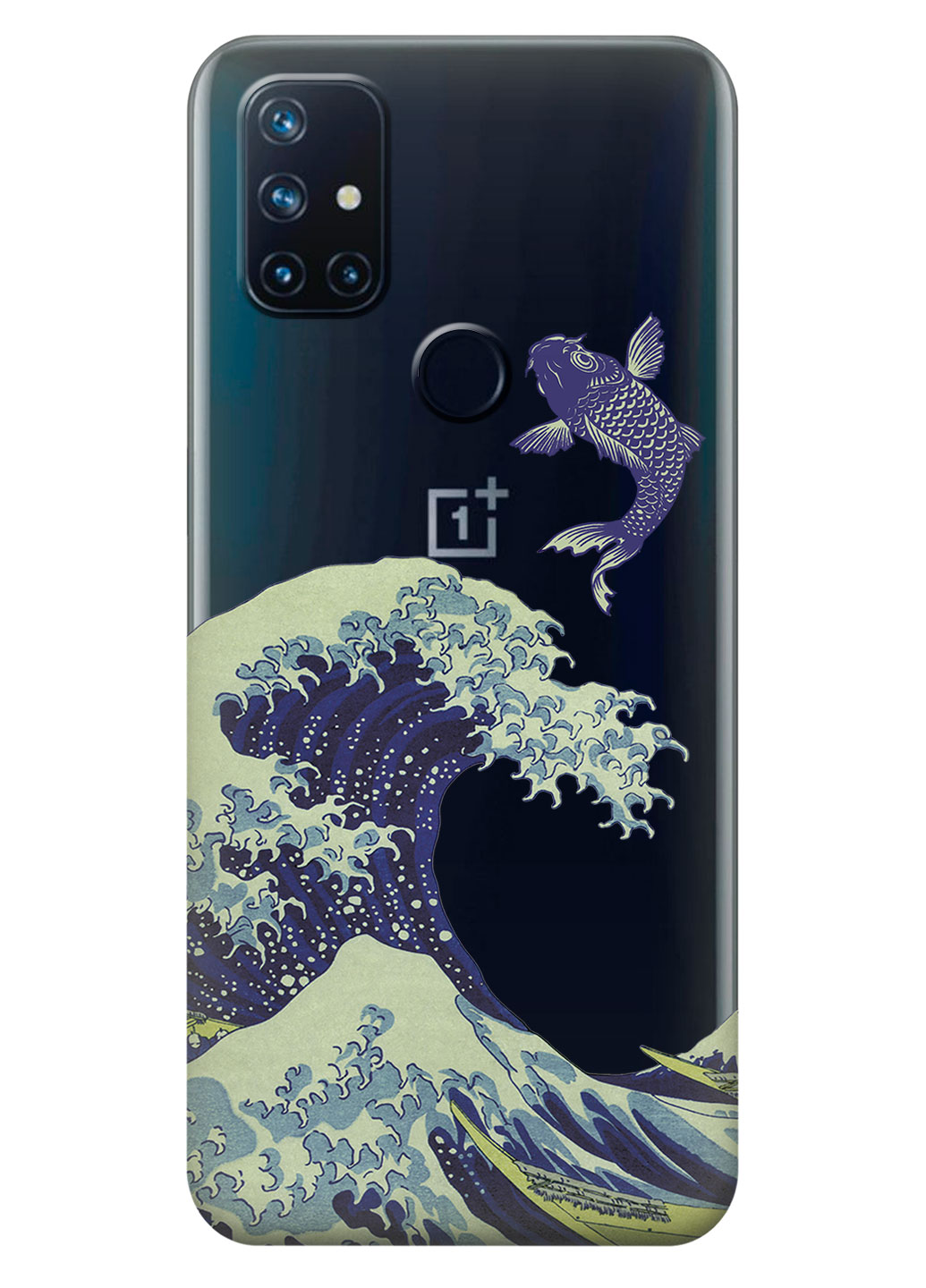 Прозорий силіконовий чохол iSwag для OnePlus Nord N10 з малюнком - Велика хвиля у Канагаві (KS14825)