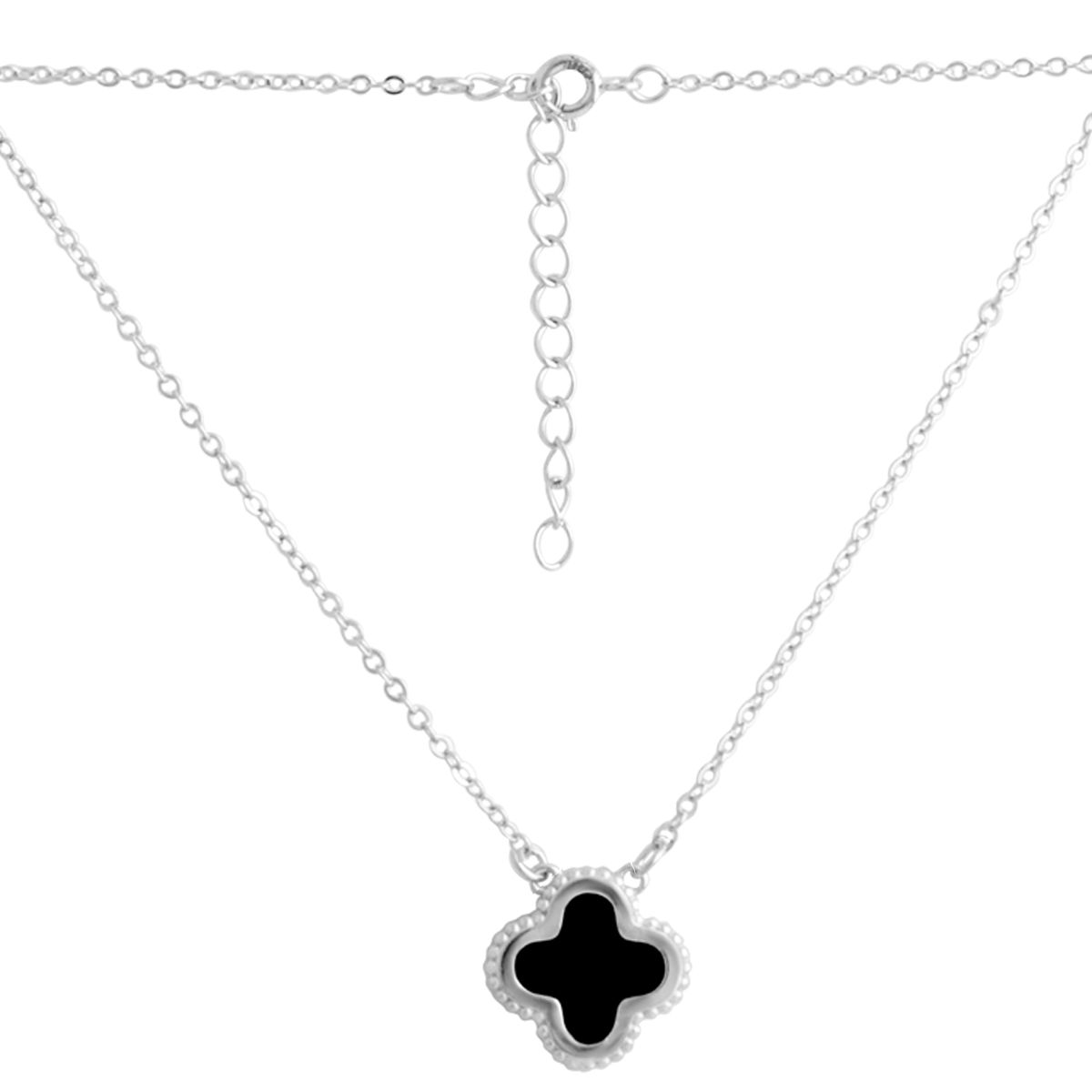 Серебряное колье SilverBreeze с натуральным ониксом (2133605) 450-500