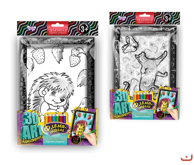 3D ART Антистресс раскраска фломастерами №3 2 в 1 Dankotoys (3DA-01-03)