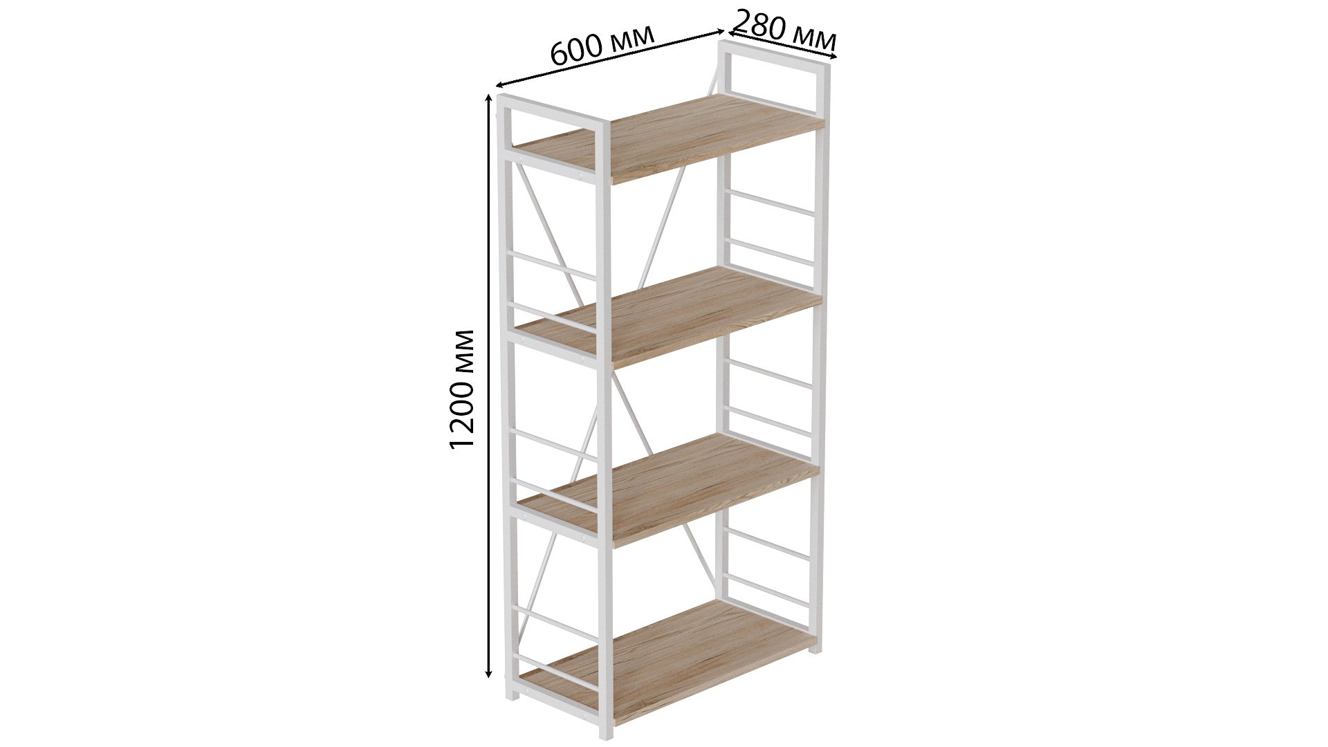 Етажерка Ferrum-decor Конект 120x60x28 см Дуб Сан-Маріно (XK00206)