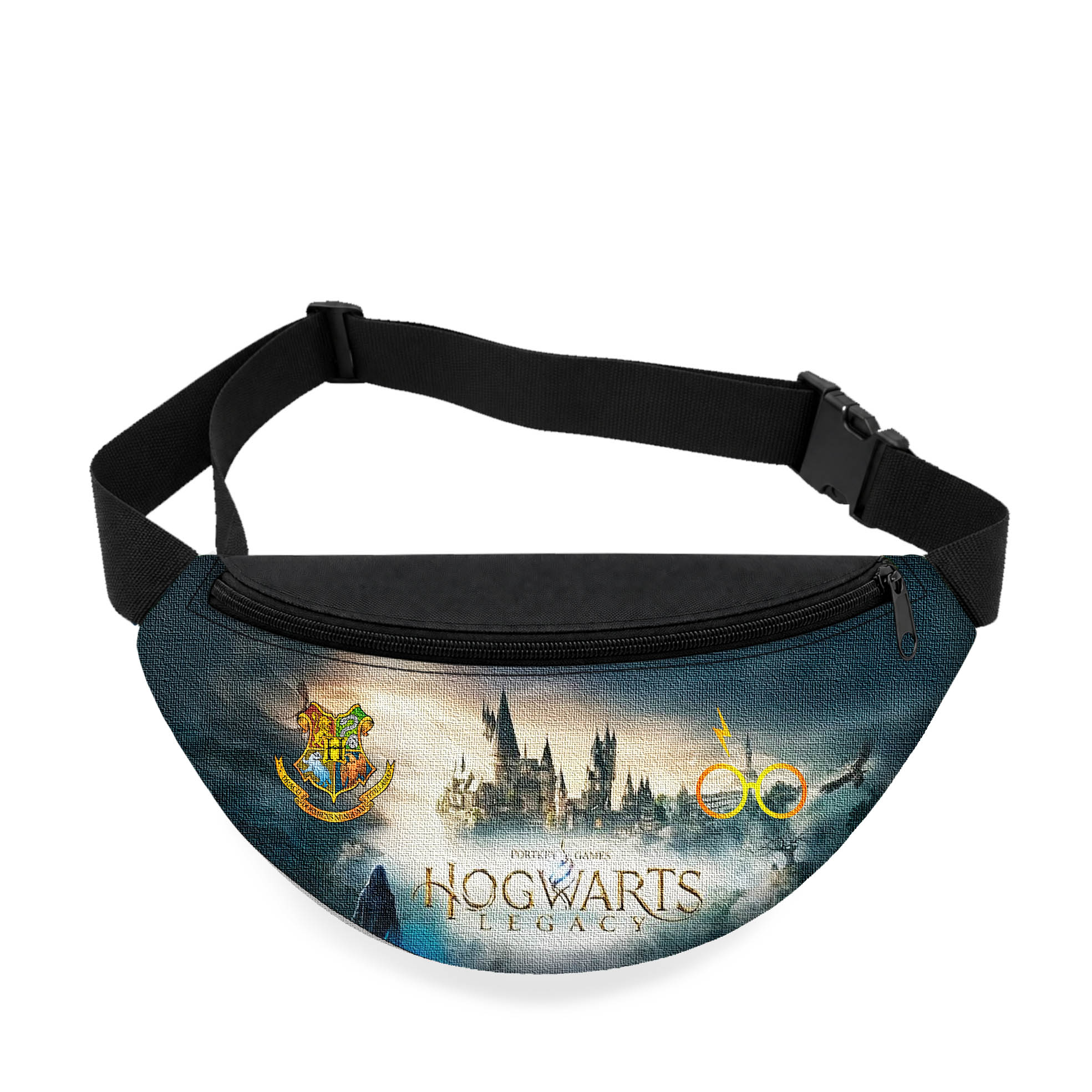 Дитяча бананка Harry Potter з принтом, чорна, оксфорд, 32х15х7.5 см
