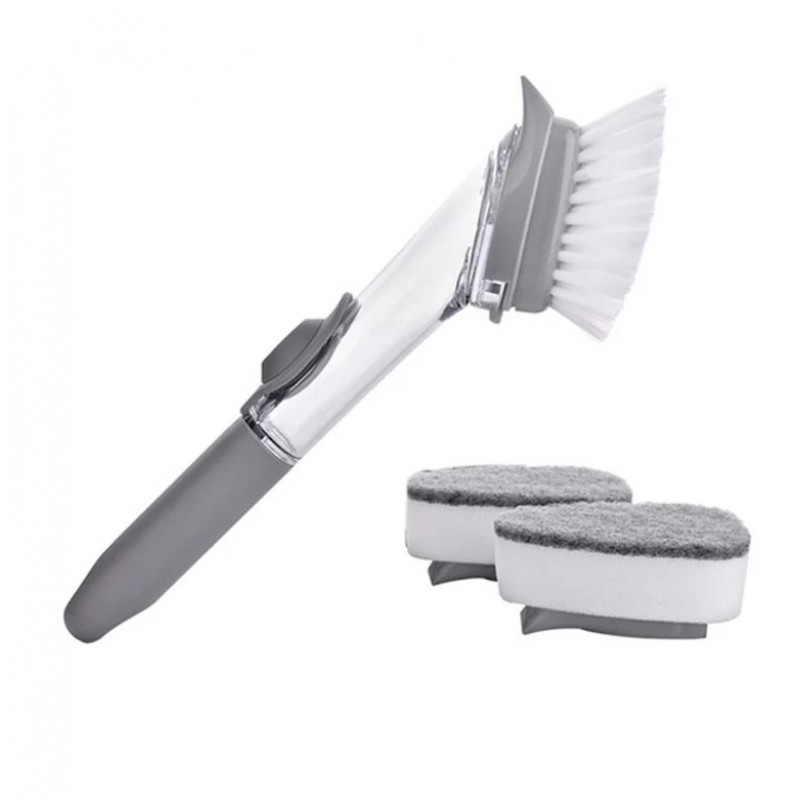 Щітка для чищення посуду із дозатором RC CLEANER BRUSH Gray (do128-hbr)
