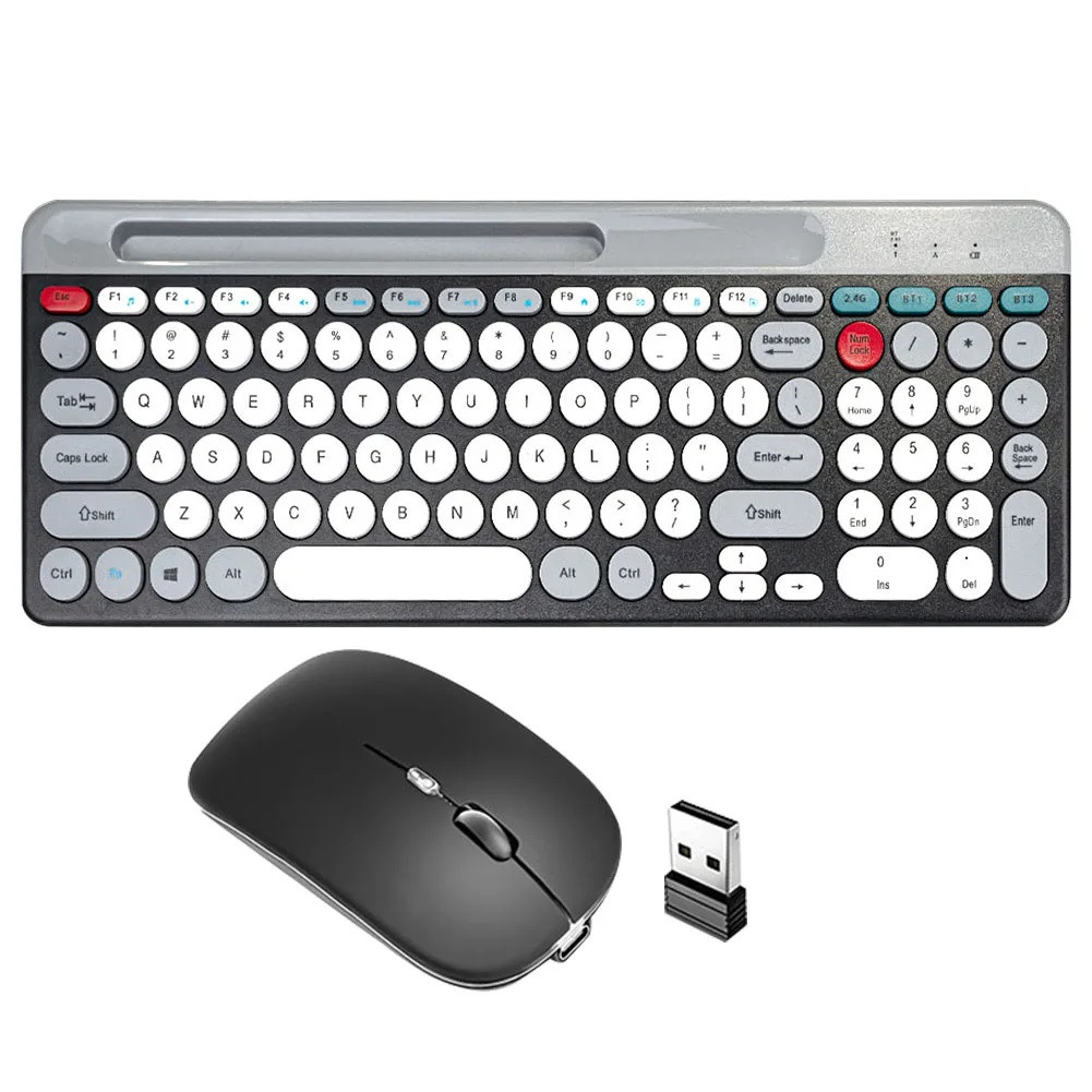 Комплект беспроводной клавиатура с мышью RIAS ZYG-806 Grey-Black