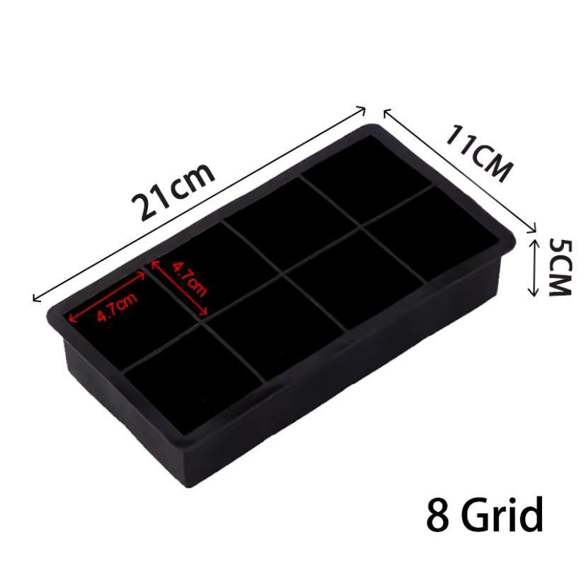 Форма для льда силиконовая Ice с крышкой Кубики 8 ячеек 21x11.5x5 см Черный (С051353)