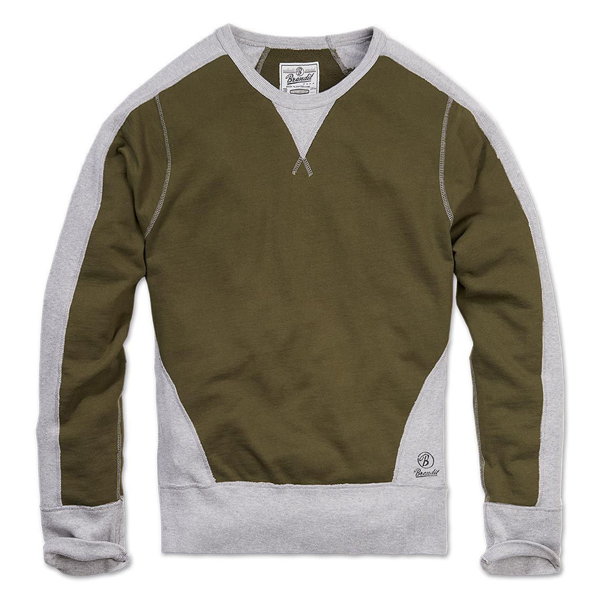 Кофта Brandit Liam Sweatshirt Rip XL Хакі з сірим (5014-XL)