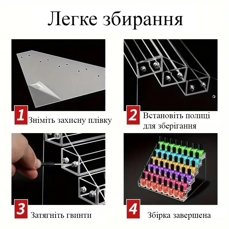 Товарная подставка-стенд Beauty nail 3 полки 310х160х115 мм (TPS-3p)