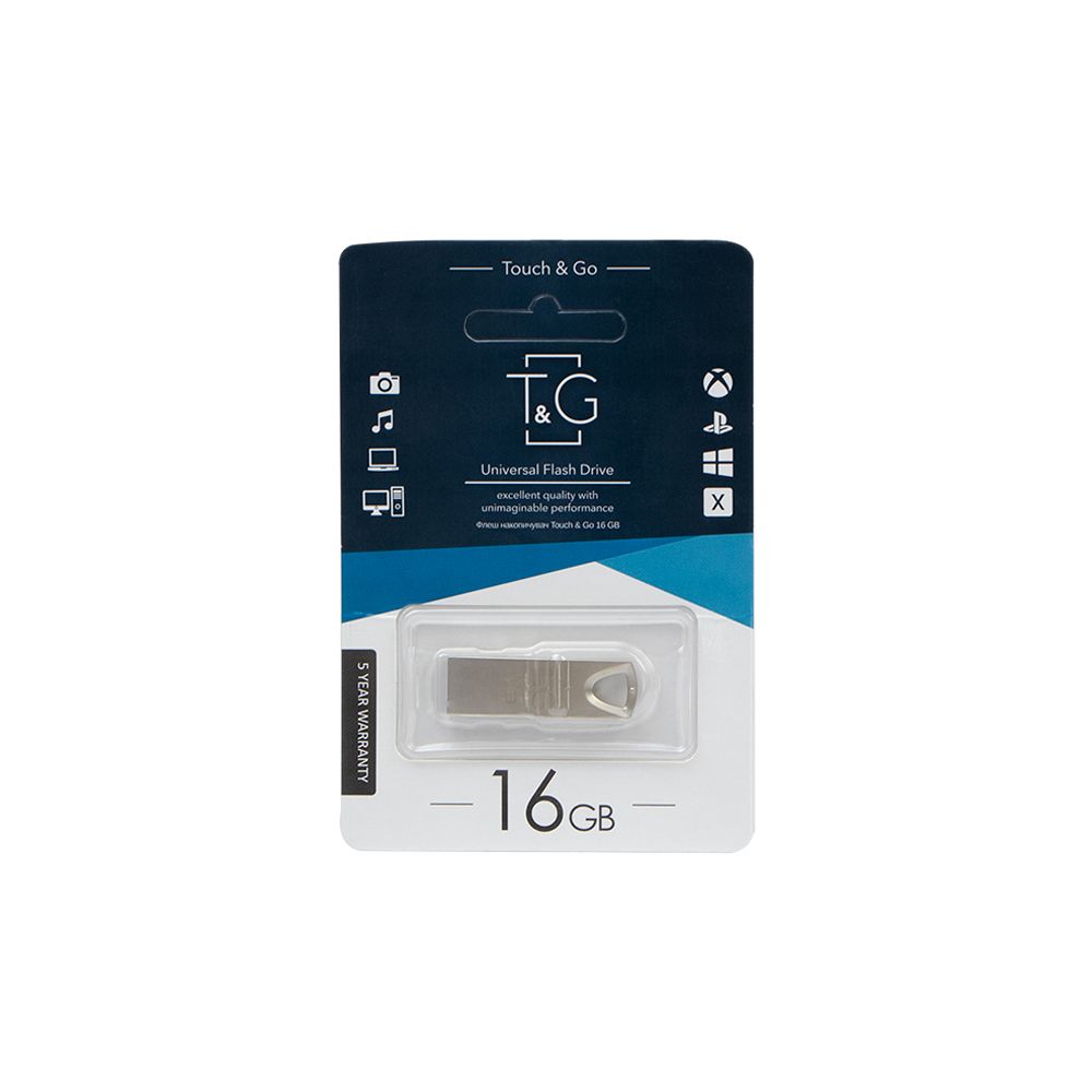 Флеш пам'ять T&G USB 2.0 16GB Metal 117 Steel