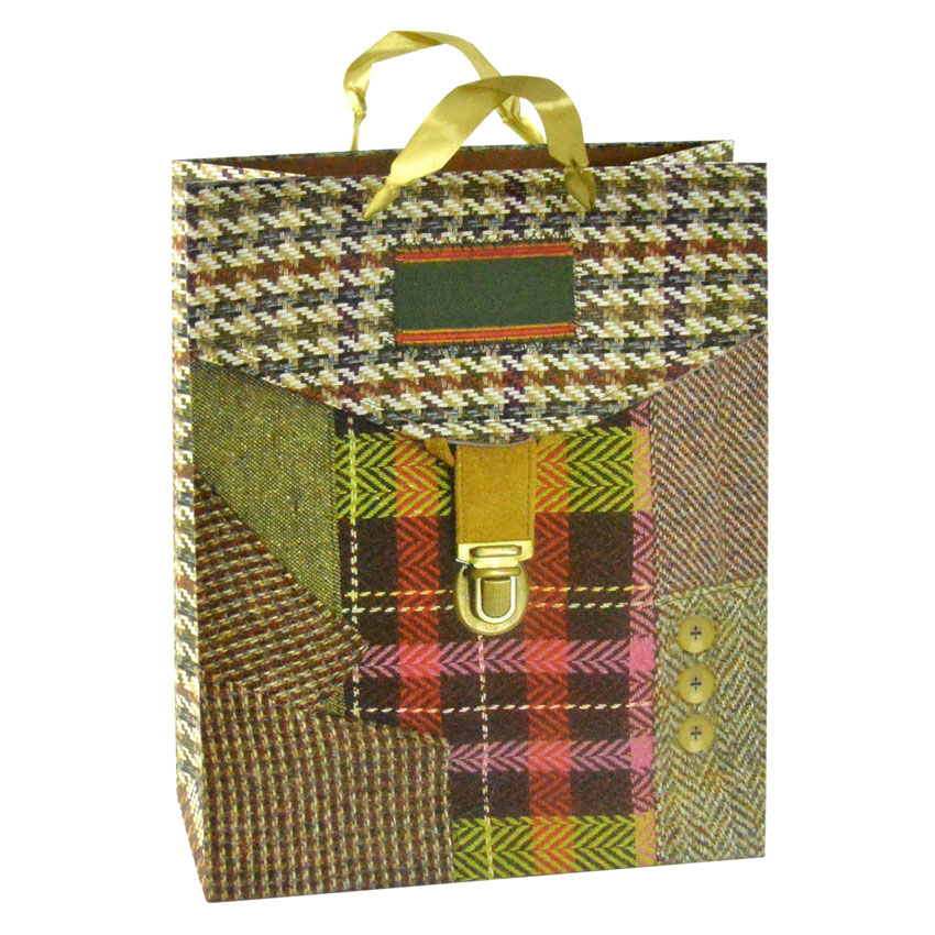 Сумочка подарочная бумажная с ручками Gift bag Портфель 32х26х12,5 см (15794)