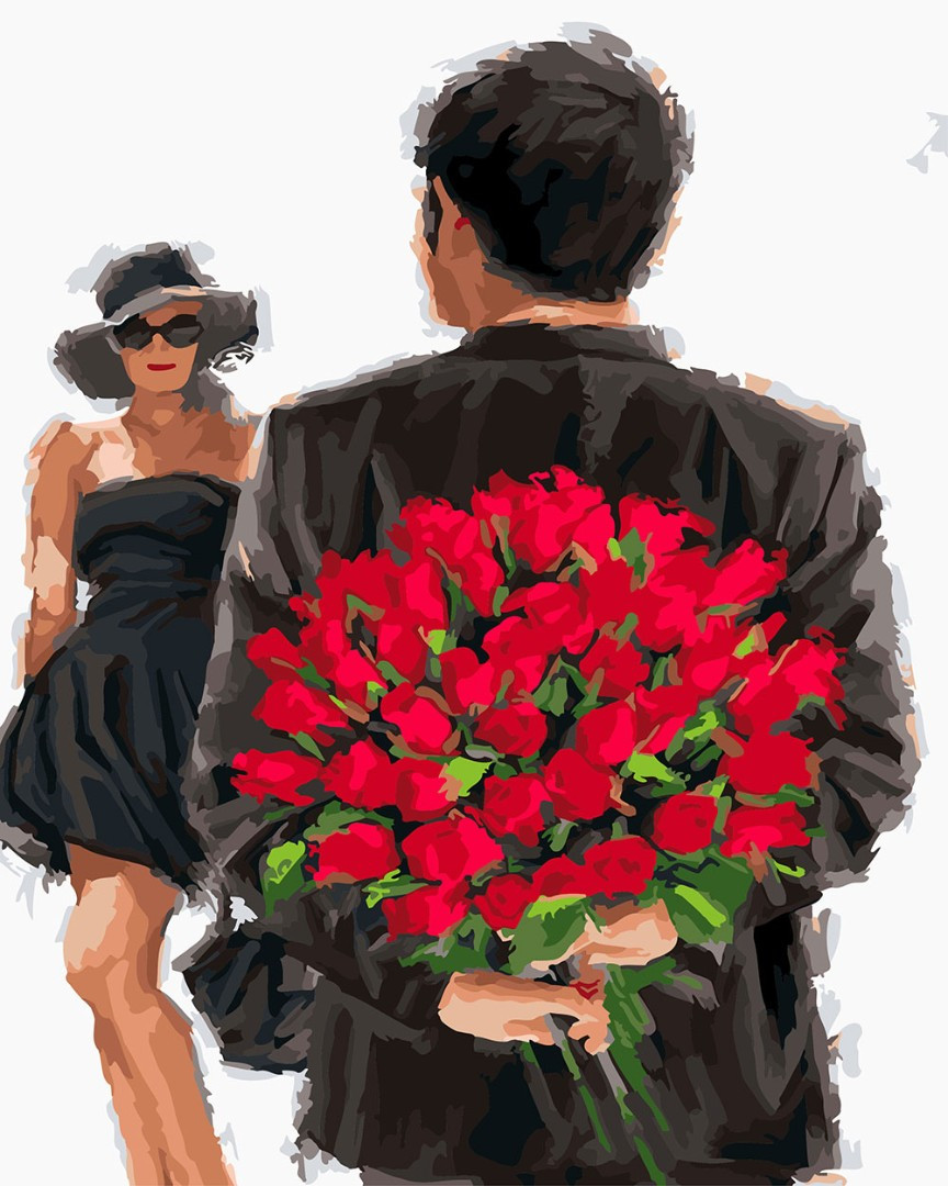 Картина за номерами BrushMe "Троянди для коханої" 40х50см GX24531