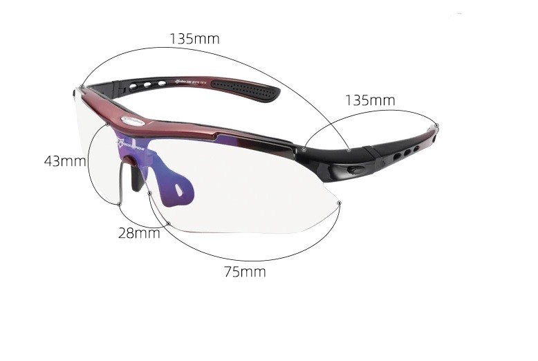 Очки спортивные RockBros Polarized UV400 5 линз велосипедные Черно-красные (253326423)