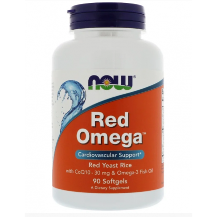 Дієтична добавка NOW Foods Red OMEG Червоний дріжджовий рис з Омега-3 та CoQ10 90 капсул