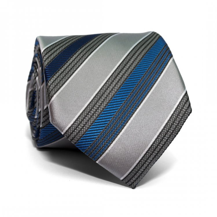 Краватка C&A Чоловічий Сірий З Синіми Смужками CA-4031