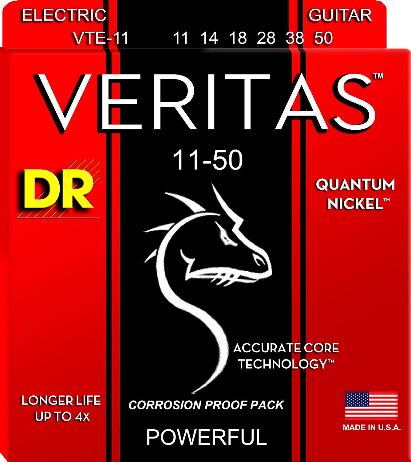 Струны для электрогитары DR VTE-11 Veritas Quantum Nickel Electric 11/50
