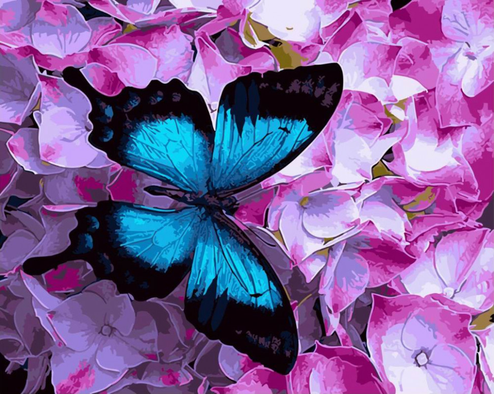 Картина за номерами BrushMe "Метелик на квітах" 40х50см GX21627