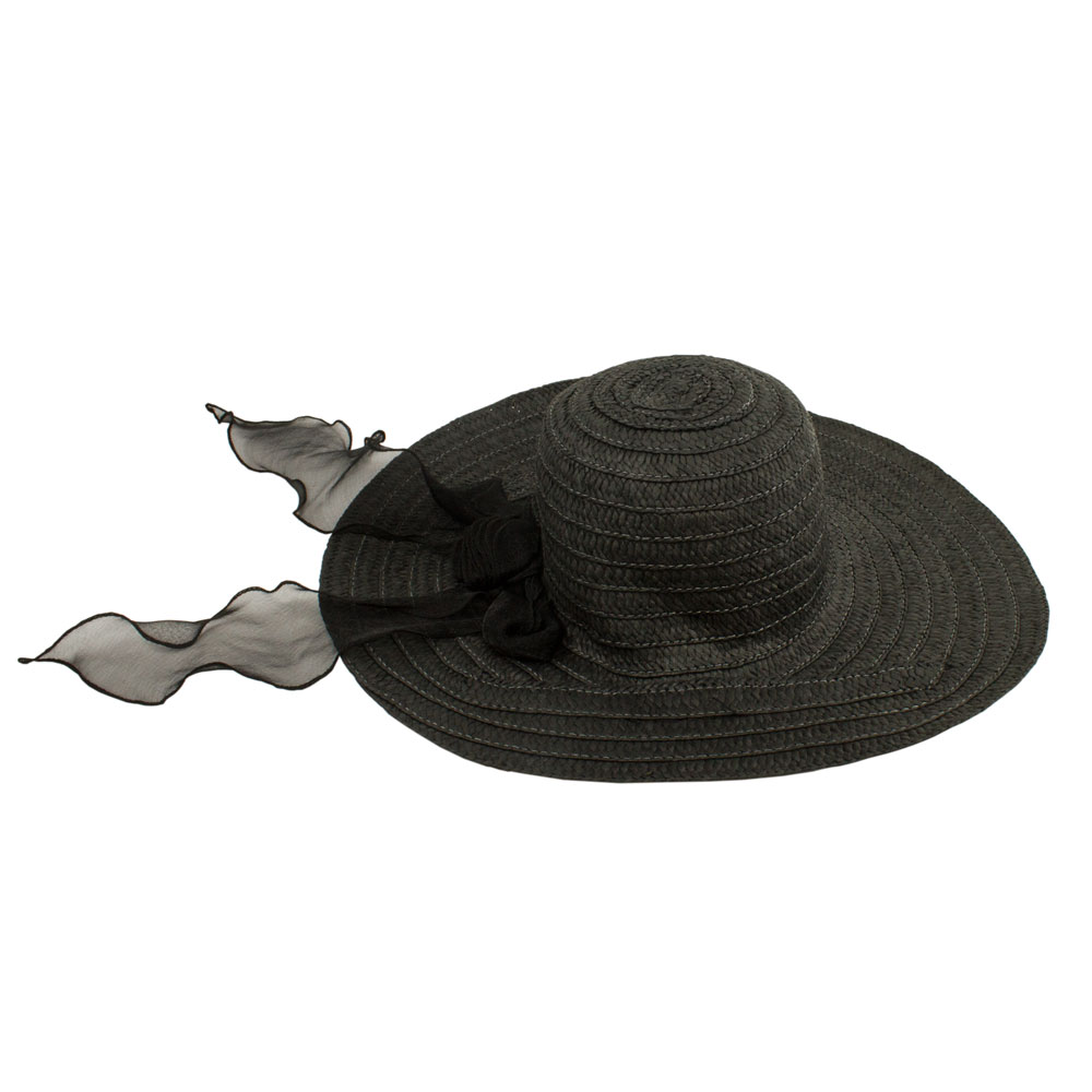 Шляпа Женская Летняя Ассиметрия Размер 56-58 Черный (13572)