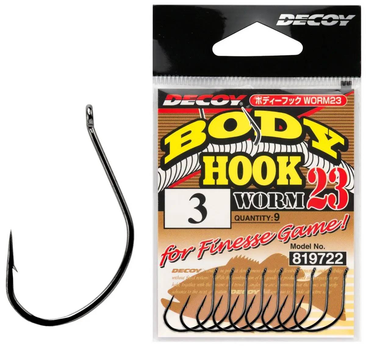 Крючок Decoy Worm23 Body Hook #06 9 шт/уп (1013-1562.04.67)