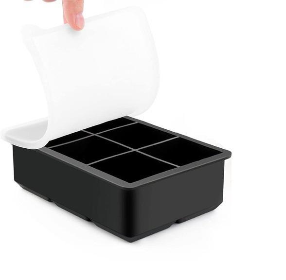 Форма для льда силиконовая Ice с крышкой Кубики 6 ячеек 16.7x11.5x5 см Черный (С051351)