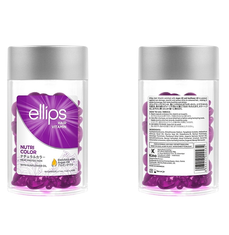 Вітаміни-олія для волосся Сяйво кольору Nutri color with triple care Ellips 50 шт