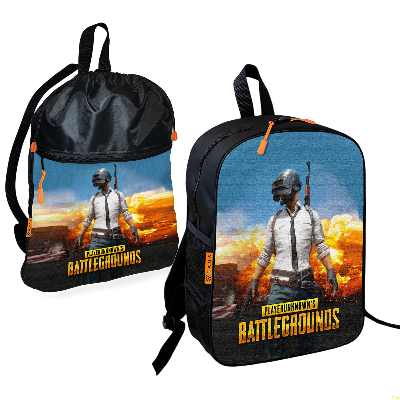 Дитячий шкільний рюкзак з сумкою для взуття PUBG, оксфорд, набір 2 шт