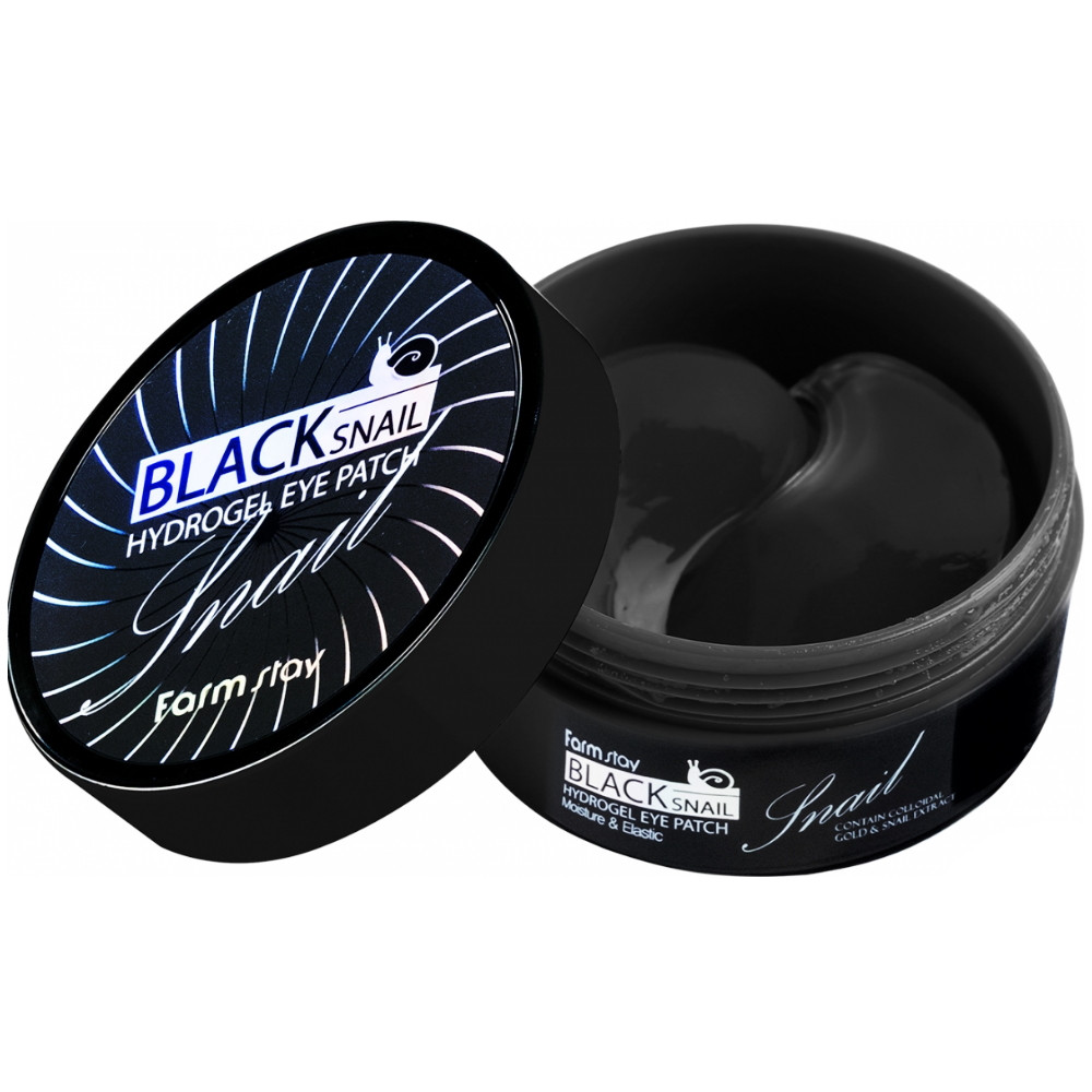Гидрогелевые патчи для глаз с муцином черной улитки Black Snail Hydrogel Eye Patch FarmStay 60 шт