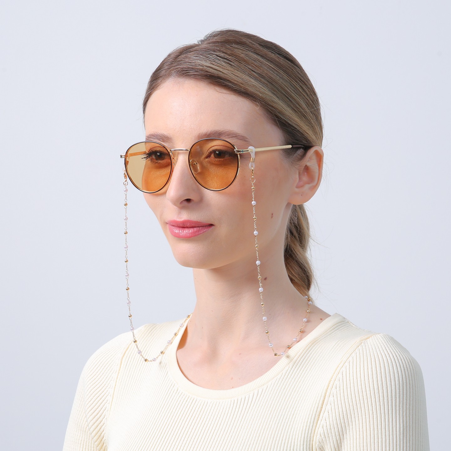 Цепочка для очков LuckyLOOK 76,4 см Бело-золотистый 776-500