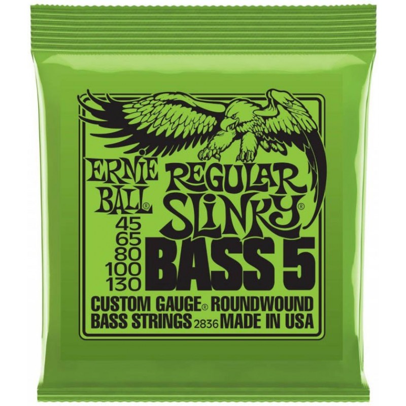 Струны для бас-гитары Ernie Ball 2836 Regular Slinky Nickel Wound 5-String Bass 45/130