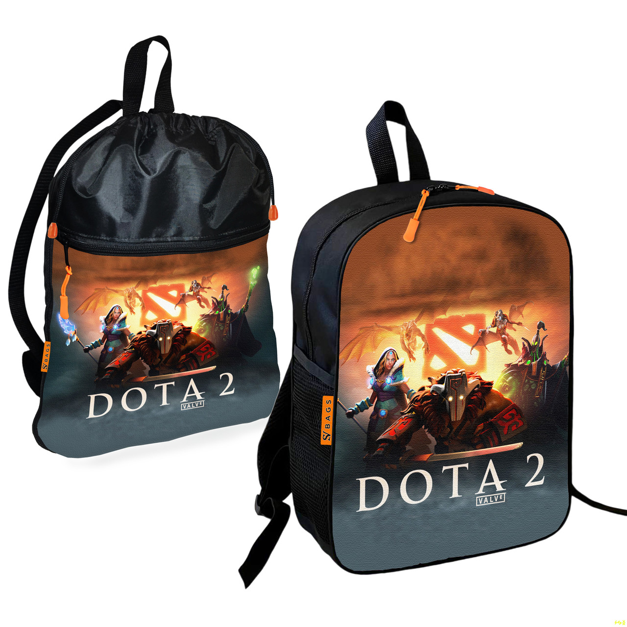 Дитячий шкільний рюкзак з сумкою для взуття Dota 2, 36×27 см, 2 предмети
