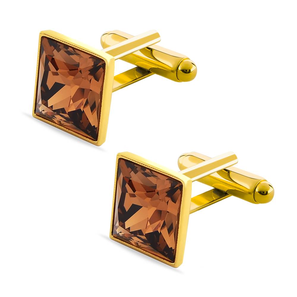 Запонки KOBI Cetverec зі Swarovski Коричневий (7720-1003-03-35)