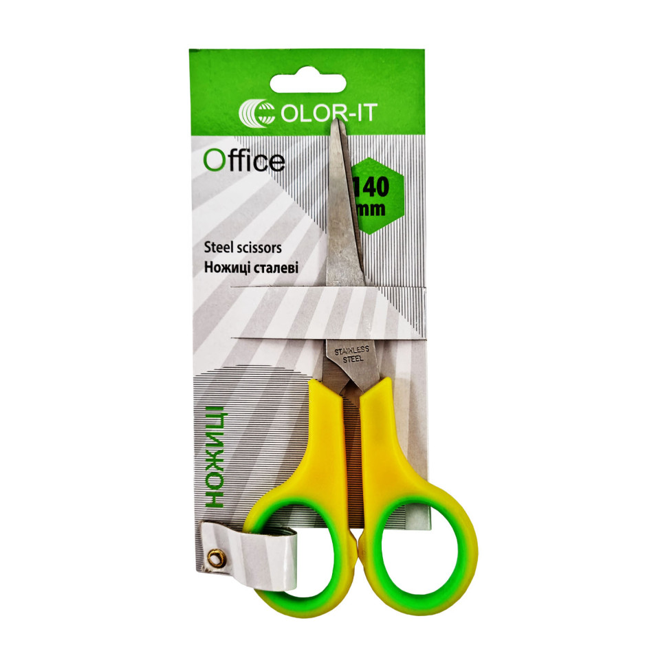 Ножницы канцелярские №5 Scissors "C" COLOR-IT 89466 14 см Желтый