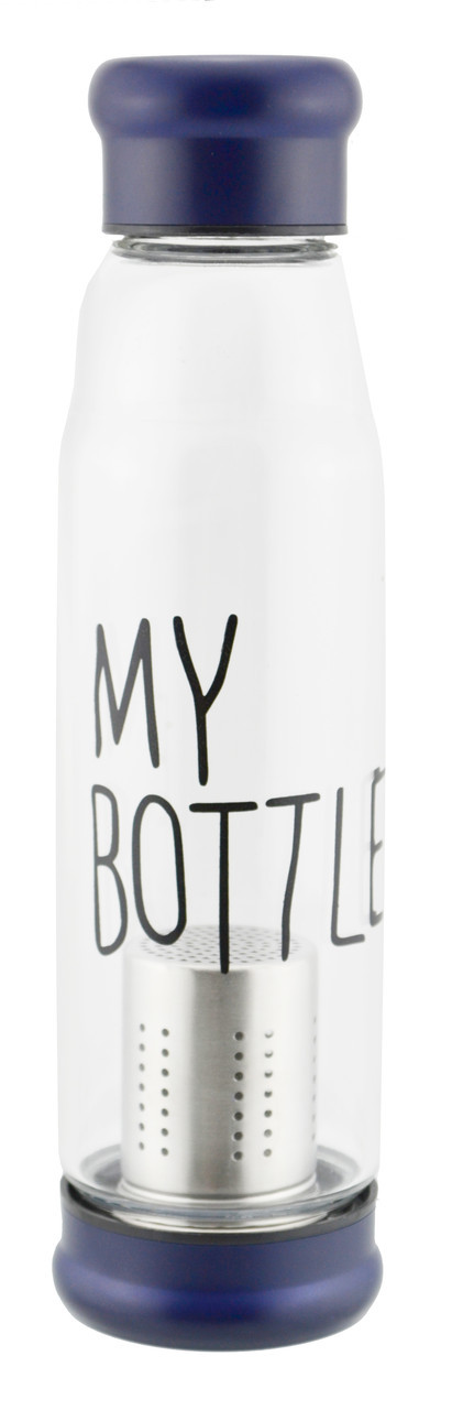 Пляшка скляна My Bottle 550 мл із ситечком для заварки Blue (np2_2670)