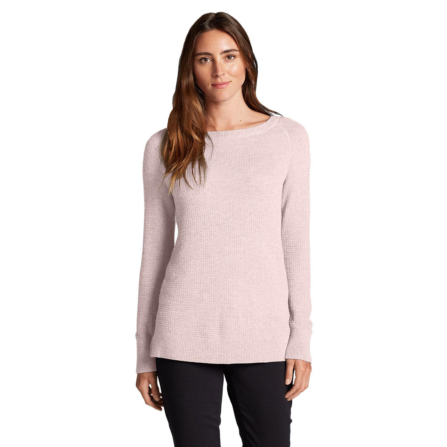Пуловер Eddie Bauer Womens Lux Thermal Crewneck Sweater PINK HTR L Розовый (0303PIH)