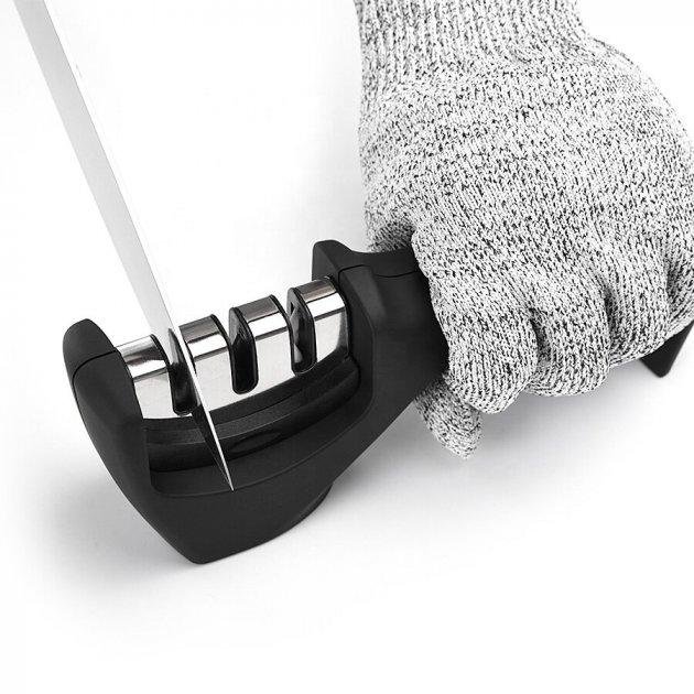 Точилка для ножів RIAS Sharpener з трьома видами заточування Black (3_03119)