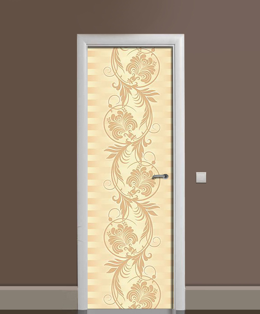 Наклейка на дверь Zatarga «Перья жар-птицы» 650х2000 мм виниловая 3Д наклейка декор самоклеящаяся