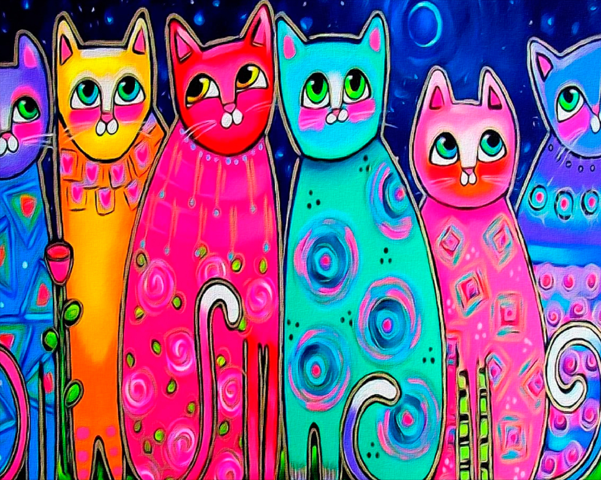 Алмазная мозаика SANTI Art cats 40*50см на подрамнике (954451)