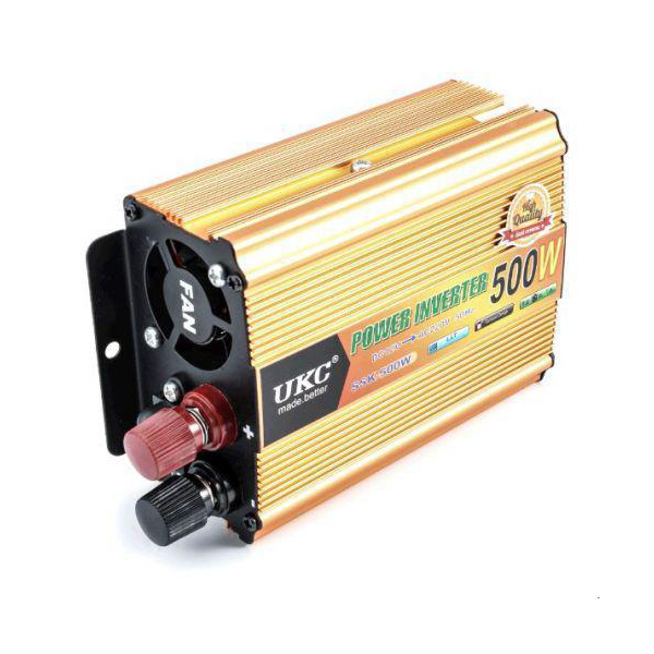 Инвертор преобразователь напряжения UKC 24-220 V 500 W Золотистый (hub_np2_1130)