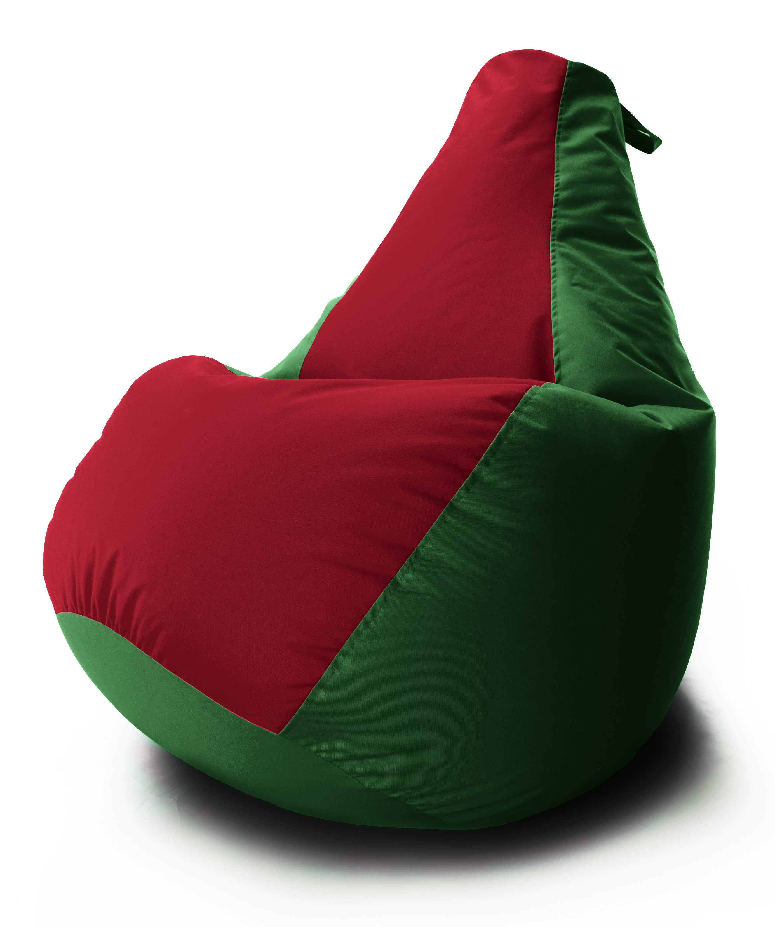 Кресло мешок Груша Coolki комби XXL 90x130 Зеленый с Красным 05 Оксфорд 600D