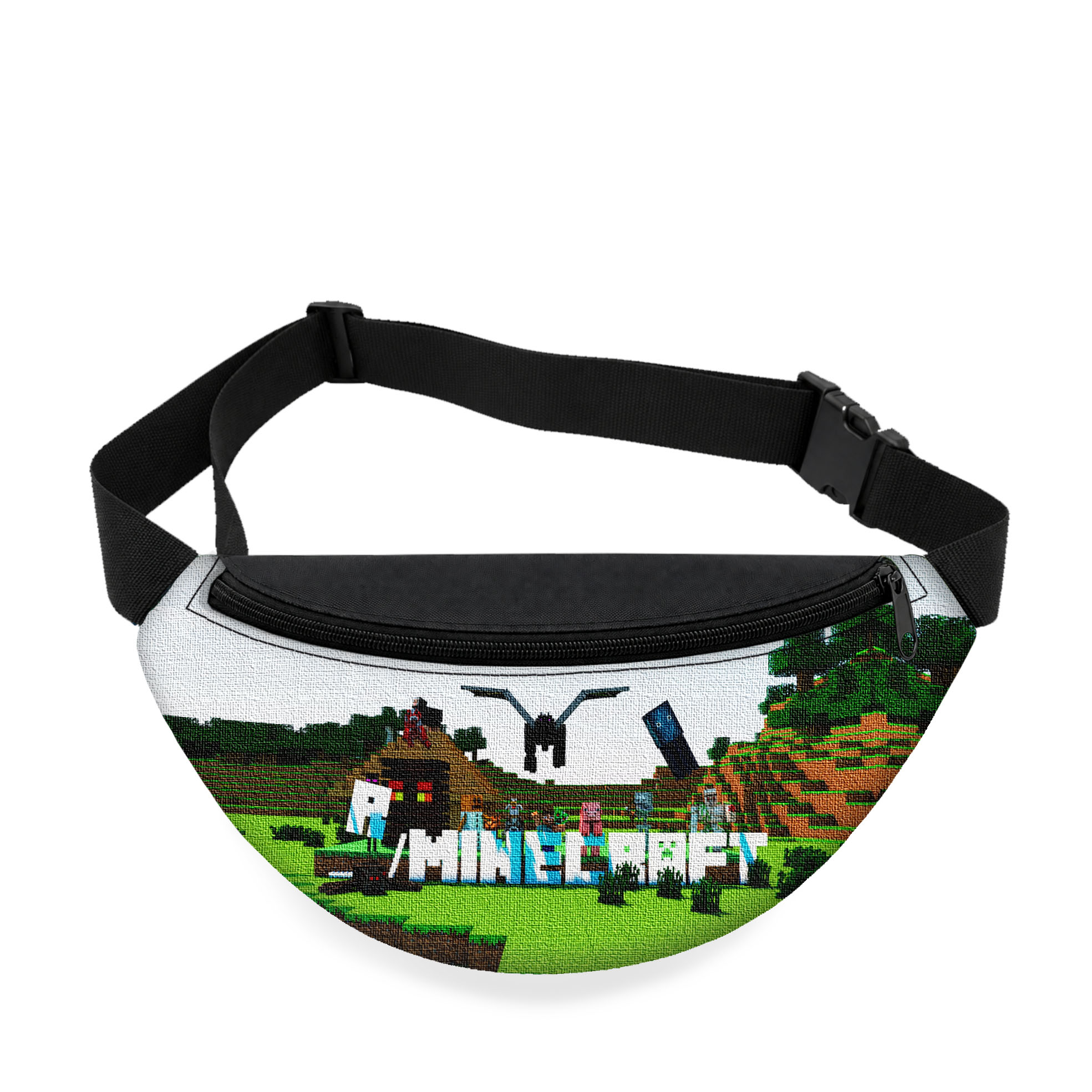 Дитяча сумка-бананка Minecraft 32x15x7.5 см, чорна — арт. 2342422316