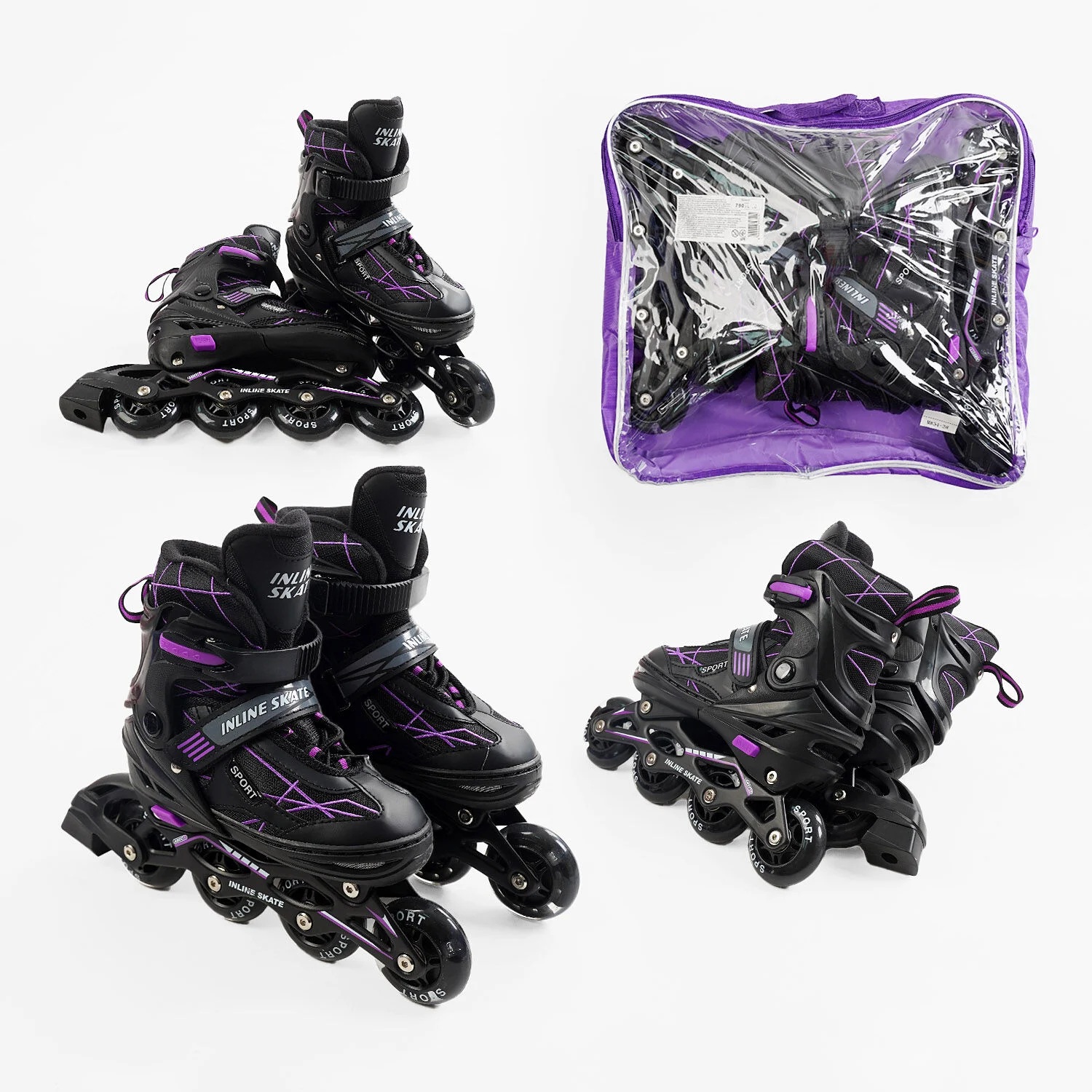 Роликовые коньки Best Roller 082-L PU 39-43 Черный (173874)