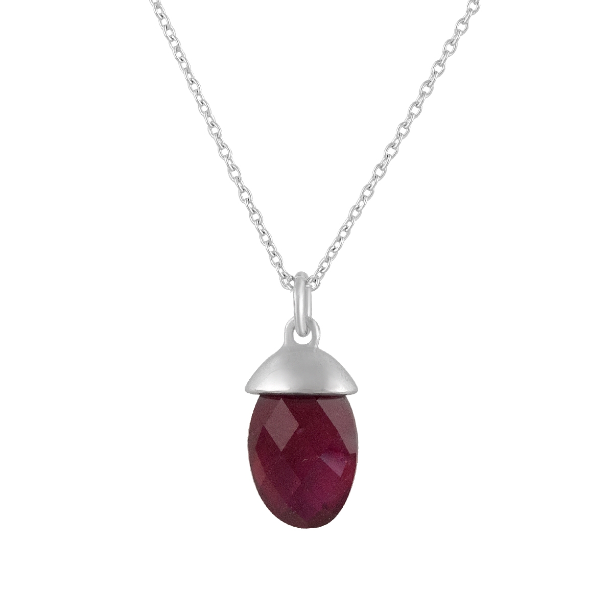Серебряное колье SilverBreeze с натуральным рубином 4.567ct (2126669) 500