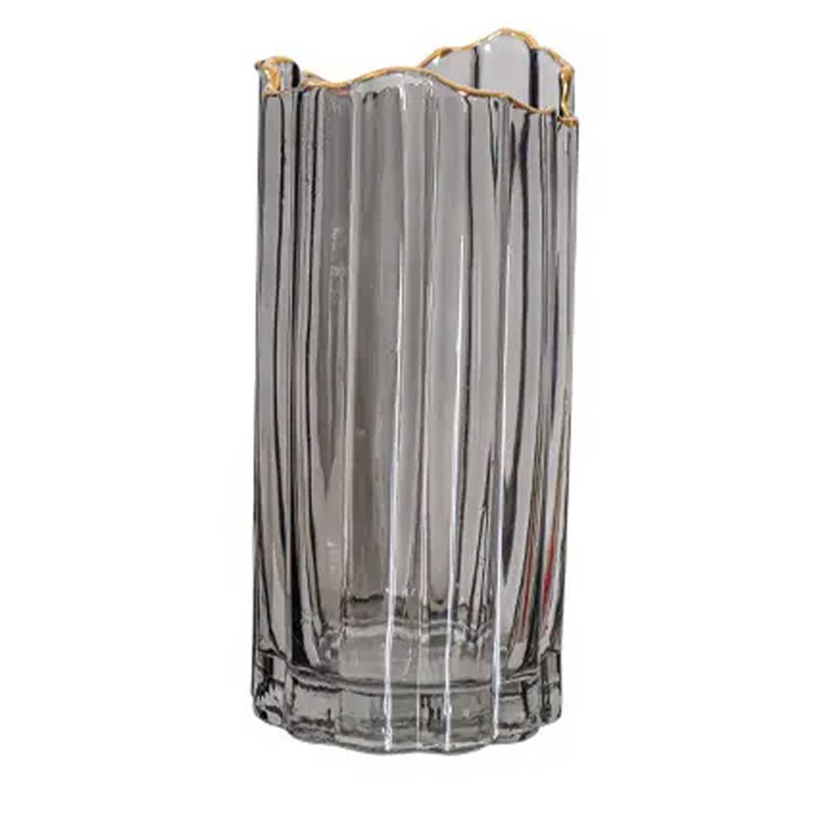 Ваза декоративная стеклянная YIWU Glass Flower 24.5 см Серый (HP-1714)