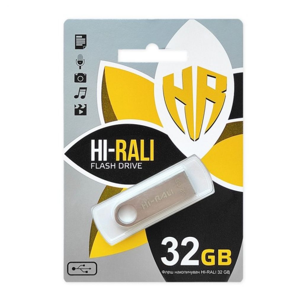 Флеш память Hi-Rali Shuttle USB 2.0 32GB Steel