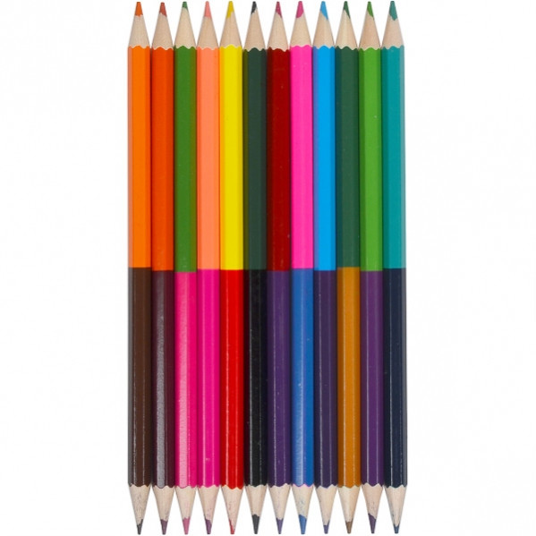 Карандаши Metr+ 12шт/24 цвета Two-color С CR12/24